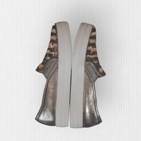 Sketchers Street Slip on  Glamour  Gray Sneaker Women's  Size 7.5 Air-Cooled Mem - Picture 9 of 11